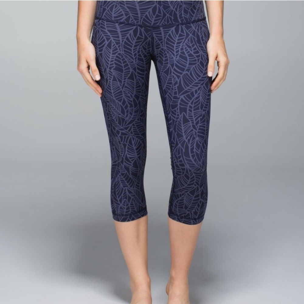 NWOT Lululemon Wunder Under Pretty Palm Cadet Crop
